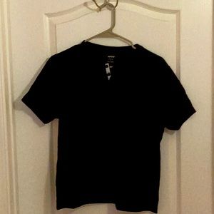 Mens Medium Henley Short sleeve black